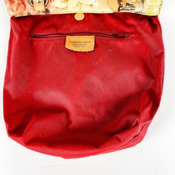 MAURIZIO TAIUTI Beautiful Floral Italian Leather Tote - Picture 6 of 9